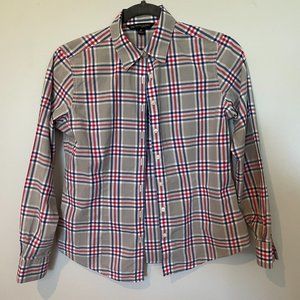 Brooks Brothers 346 Grey Plaid Button Down Shirt - 4P